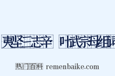 夷坚三志辛·叶武宗母组词是什么意思的图片